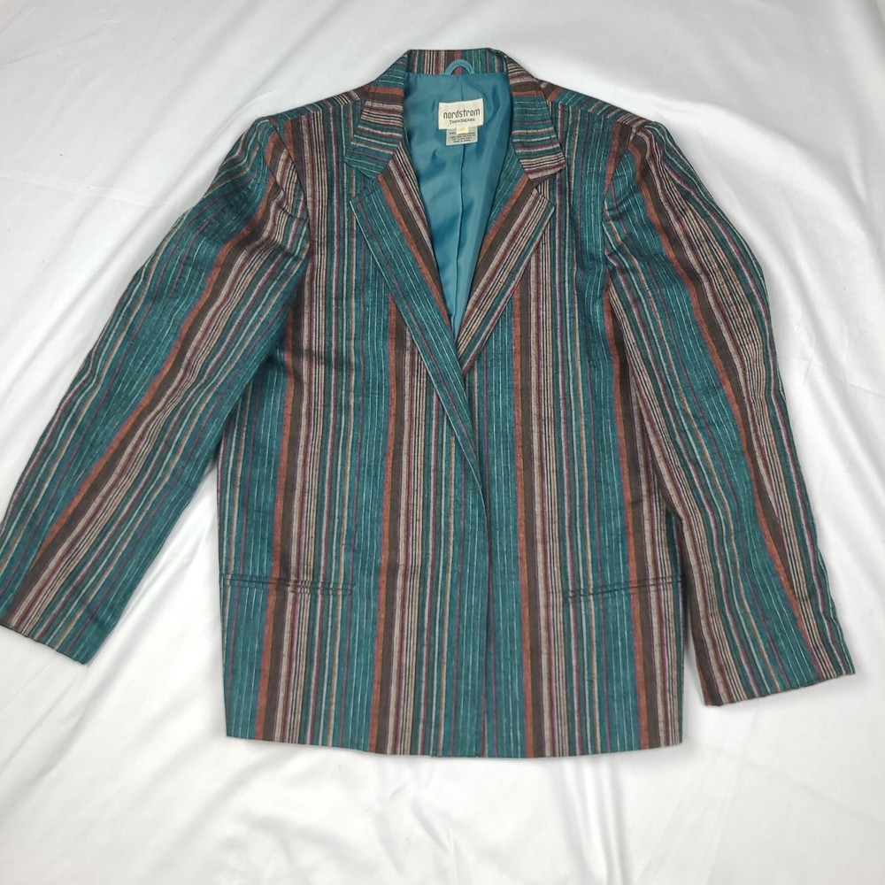 Nordstrom colorful striped sportcoat for women. Size 12